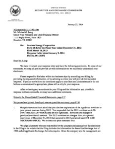 20140122 SEC Letter to Sanchez | DeGolyer & MacNaughton | World Wide ...